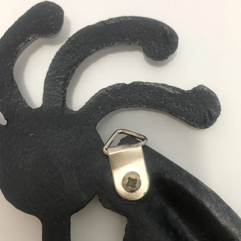 Kokopelli Set Of Two Black Cast Iron Wall Hangings With Coat Hooks
